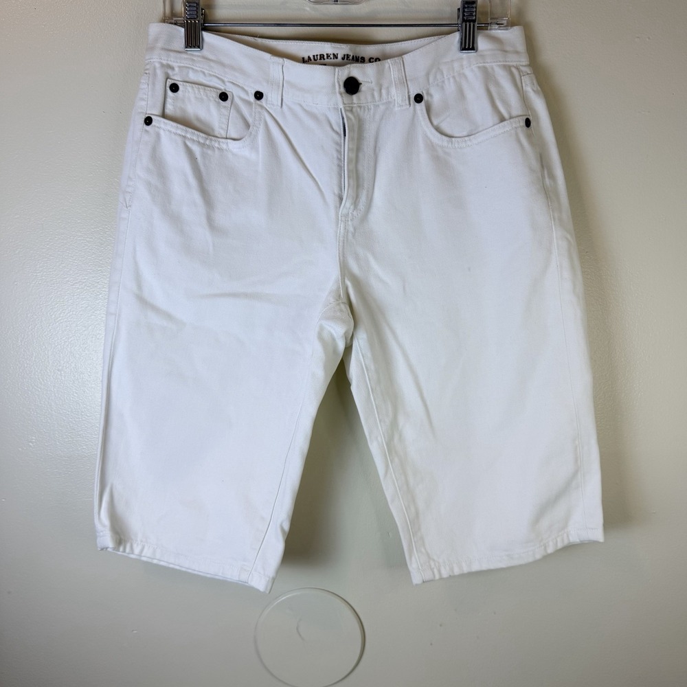 Lauren Jeans Co Ralph Lauren Vintage White Denim Shorts Women Size 6 High Rise